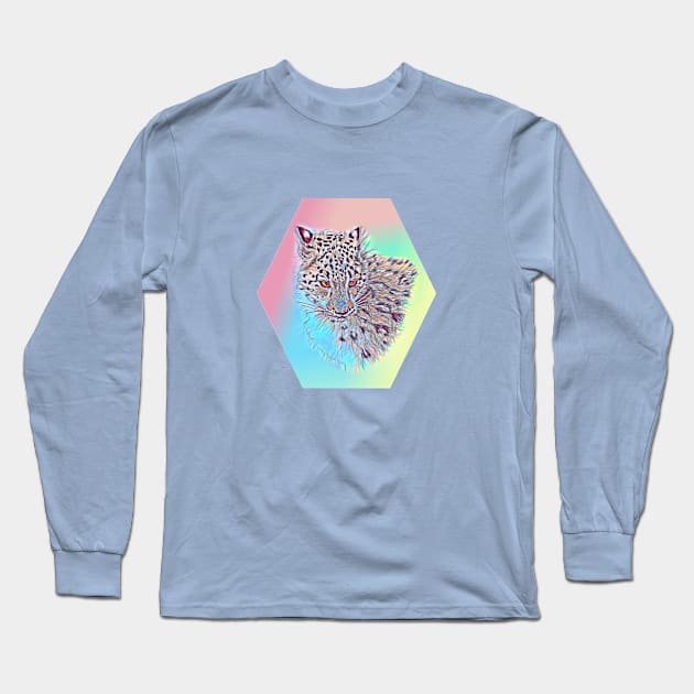 Snow Leopard Long Sleeve T-Shirt by Bubba C.